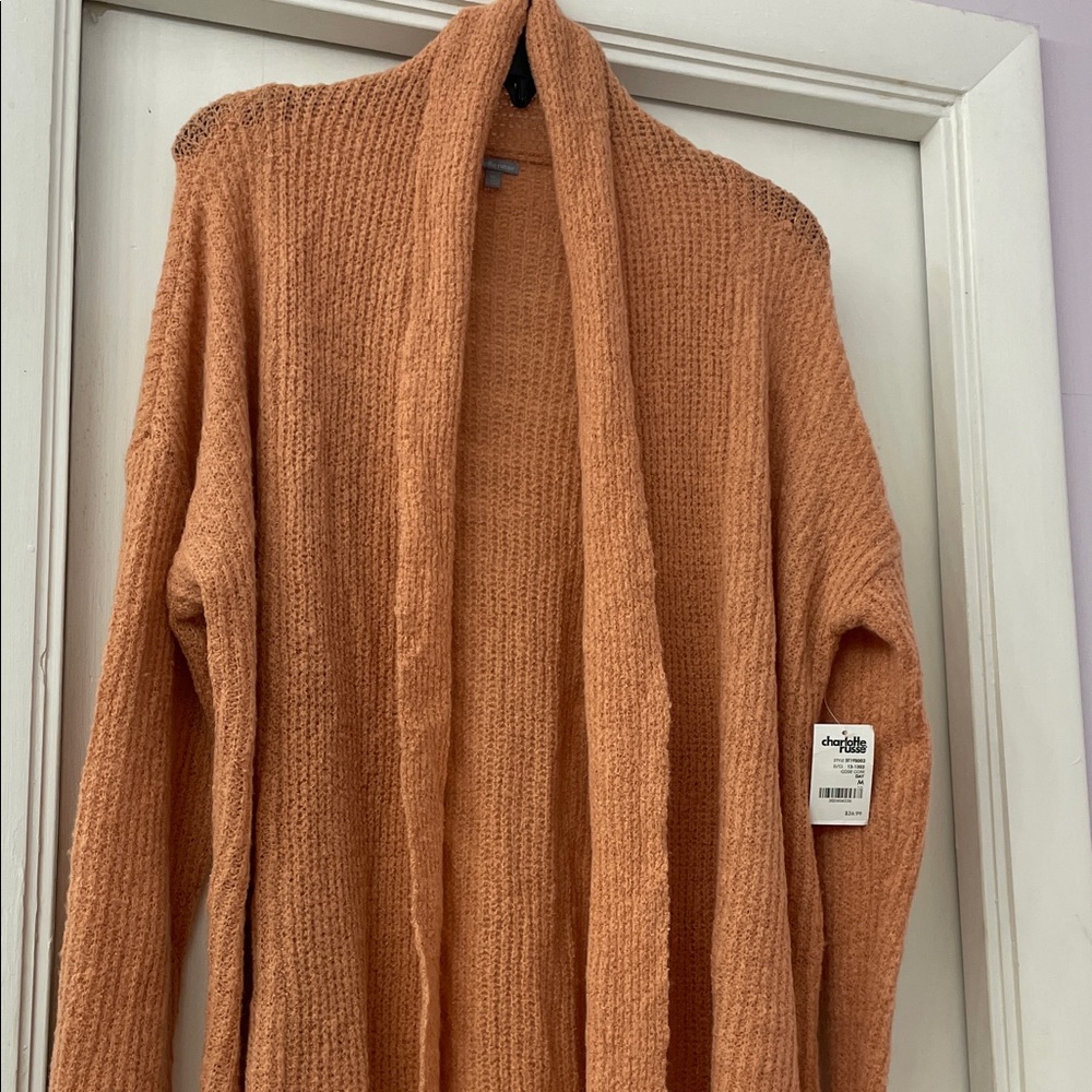 Charlotte Russe Women's Soft Orange Cardigan